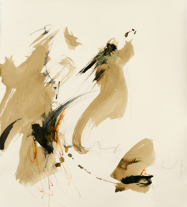 Margareta Leuthardt | Whirlwind | Chinese ink | Graphite on handmade paper | H 85.5 x W 74.5 cm | Frame H 123 x W 103 cm